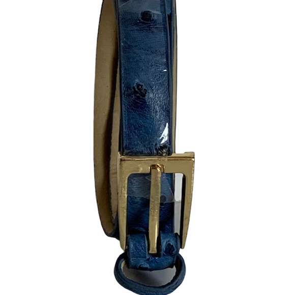 1/2” TEXTURED BLUE SKINNY BELT - Picture 5 of 8